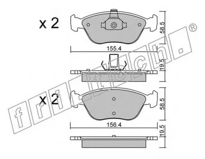 Комплект тормозных колодок, дисковый тормоз fri.tech. купить