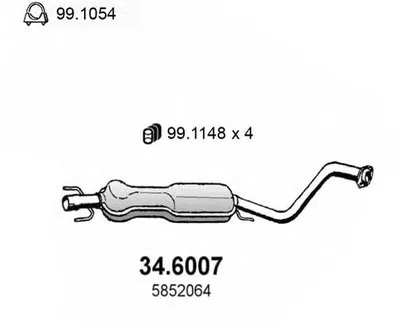 Средний глушитель выхлопных газов ASSO купить