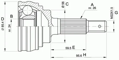 Шарнирный комплект, приводной вал SPIN OPEN PARTS купить