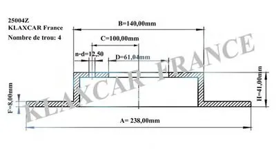 Тормозной диск KLAXCAR FRANCE купить