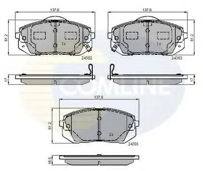 Комплект тормозных колодок, дисковый тормоз Comline COMLINE купить