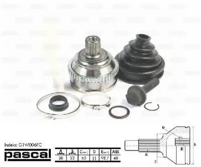 Шарнирный комплект, приводной вал PASCAL купить