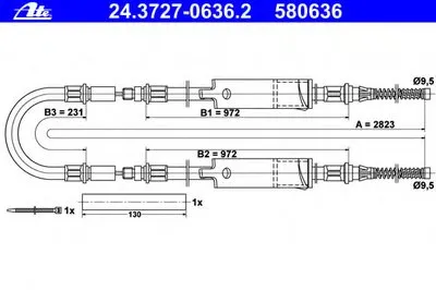 Трос, стояночная тормозная система ATE купить