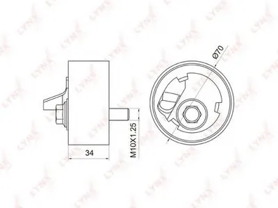 Натяжной ролик, ремень ГРМ LYNXauto купить