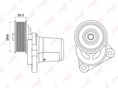 Натяжитель ремня, клиновой зубча LYNXauto купить