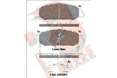 Комплект тормозных колодок, дисковый тормоз R BRAKE купить