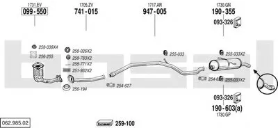 Система выпуска ОГ BOSAL купить