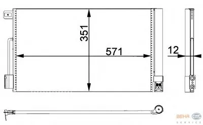 Конденсатор, кондиционер BEHR HELLA SERVICE купить