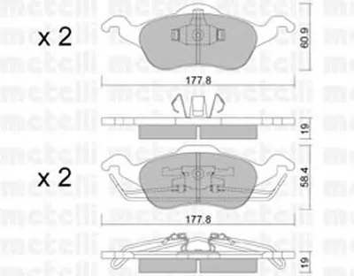 Комплект тормозных колодок, дисковый тормоз METELLI купить