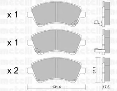 Комплект тормозных колодок, дисковый тормоз METELLI купить