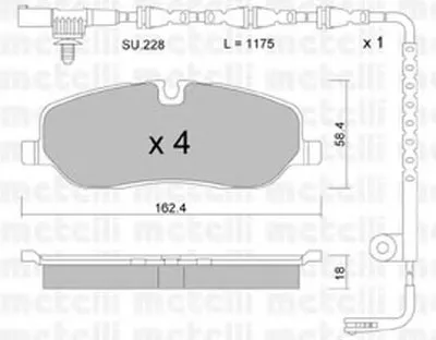 Комплект тормозных колодок, дисковый тормоз METELLI купить