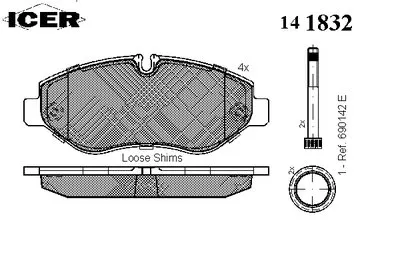 Комплект тормозных колодок, дисковый тормоз ICER купить