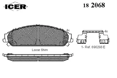 Комплект тормозных колодок, дисковый тормоз ICER купить