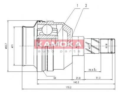 Шарнирный комплект, приводной вал KAMOKA KAMOKA купить