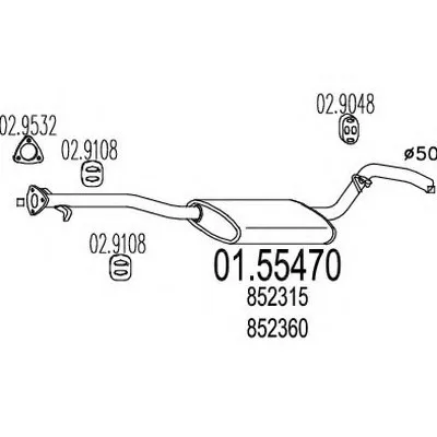 Средний глушитель выхлопных газов MTS купить