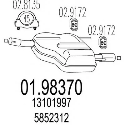Глушитель выхлопных газов конечный MTS купить