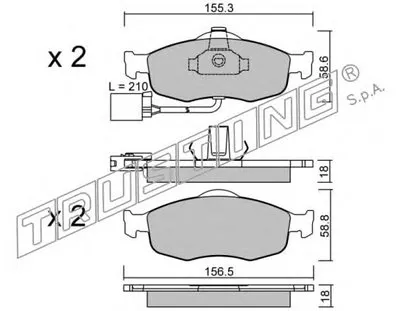 Комплект тормозных колодок, дисковый тормоз TRUSTING купить