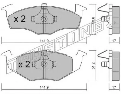 Комплект тормозных колодок, дисковый тормоз TRUSTING купить