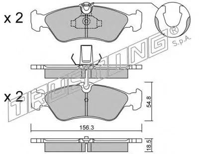 Комплект тормозных колодок, дисковый тормоз TRUSTING купить
