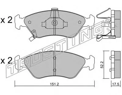 Комплект тормозных колодок, дисковый тормоз TRUSTING купить