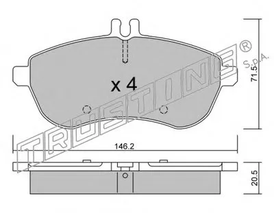 Комплект тормозных колодок, дисковый тормоз TRUSTING купить
