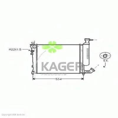 Радиатор, охлаждение двигателя KAGER купить