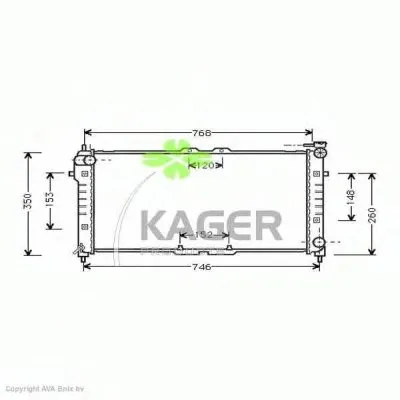 Радиатор, охлаждение двигателя KAGER купить