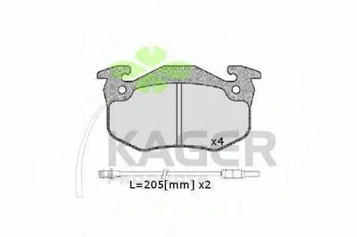 Комплект тормозных колодок, дисковый тормоз KAGER купить