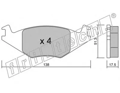 Комплект тормозных колодок, дисковый тормоз fri.tech. купить