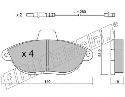 Комплект тормозных колодок, дисковый тормоз fri.tech. купить