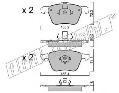 Комплект тормозных колодок, дисковый тормоз fri.tech. купить