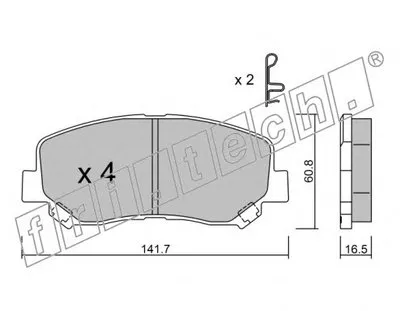 Комплект тормозных колодок, дисковый тормоз fri.tech. купить