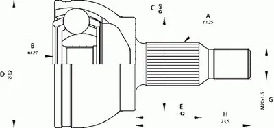 Шарнирный комплект, приводной вал SPIN OPEN PARTS купить