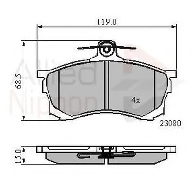 Комплект тормозных колодок, дисковый тормоз ANL Braking COMLINE купить