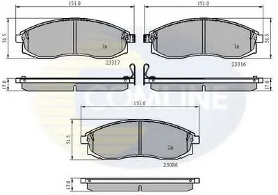 Комплект тормозных колодок, дисковый тормоз Comline COMLINE купить