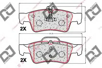 Комплект тормозных колодок, дисковый тормоз DJ PARTS купить