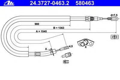 Трос, стояночная тормозная система ATE купить