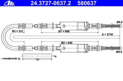 Трос, стояночная тормозная система ATE купить