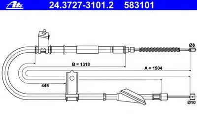 Трос, стояночная тормозная система ATE купить