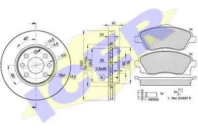 Комплект тормозов, дисковый тормозной механизм ICER купить