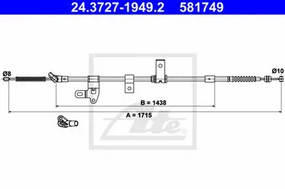 Трос, стояночная тормозная система ATE купить