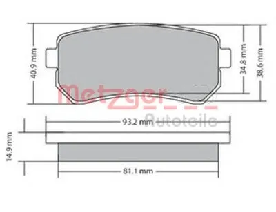 Комплект тормозных колодок, дисковый тормоз METZGER купить