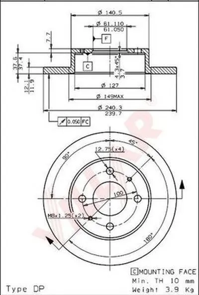 Тормозной диск VILLAR купить