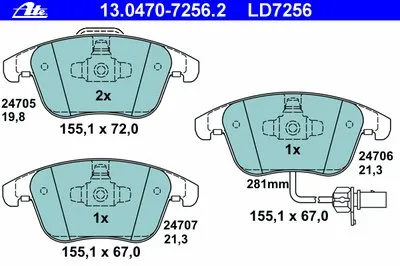 Комплект тормозных колодок, дисковый тормоз ATE Ceramic ATE купить