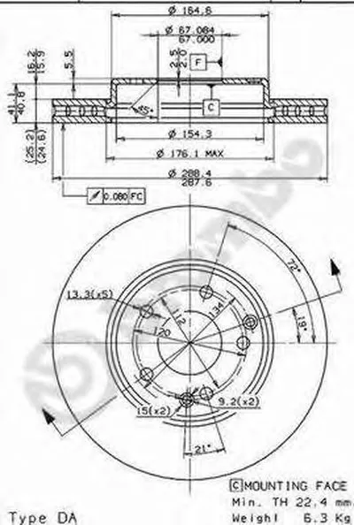 Тормозной диск COATED DISC LINE BREMBO купить