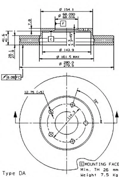 Тормозной диск COATED DISC LINE BREMBO купить