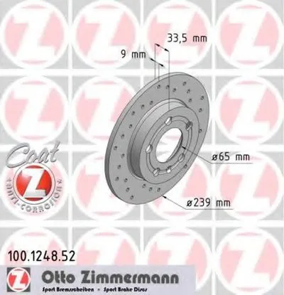 Тормозной диск SPORT BRAKE DISC COAT Z ZIMMERMANN купить