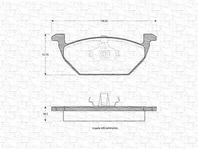 Комплект тормозных колодок, дисковый тормоз MAGNETI MARELLI купить