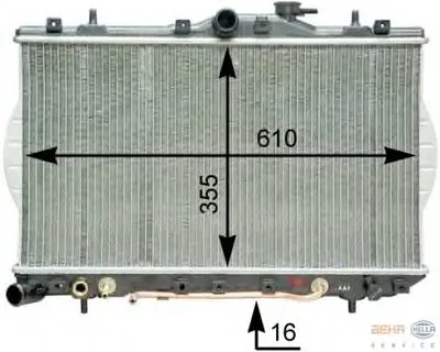 Радиатор, охлаждение двигателя BEHR HELLA SERVICE купить