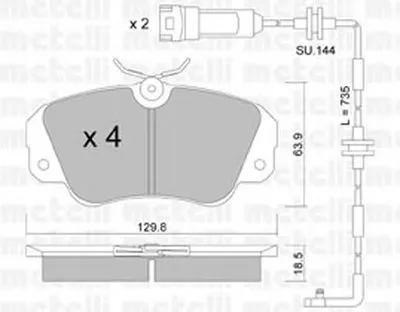 Комплект тормозных колодок, дисковый тормоз METELLI купить